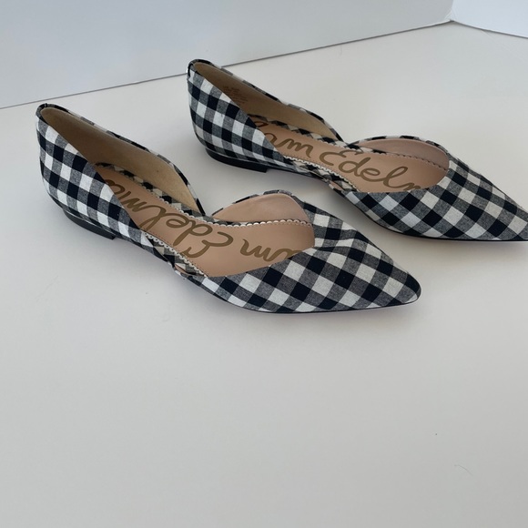 Sam Edelman gingham plaid pointy toe flats - Picture 2 of 6